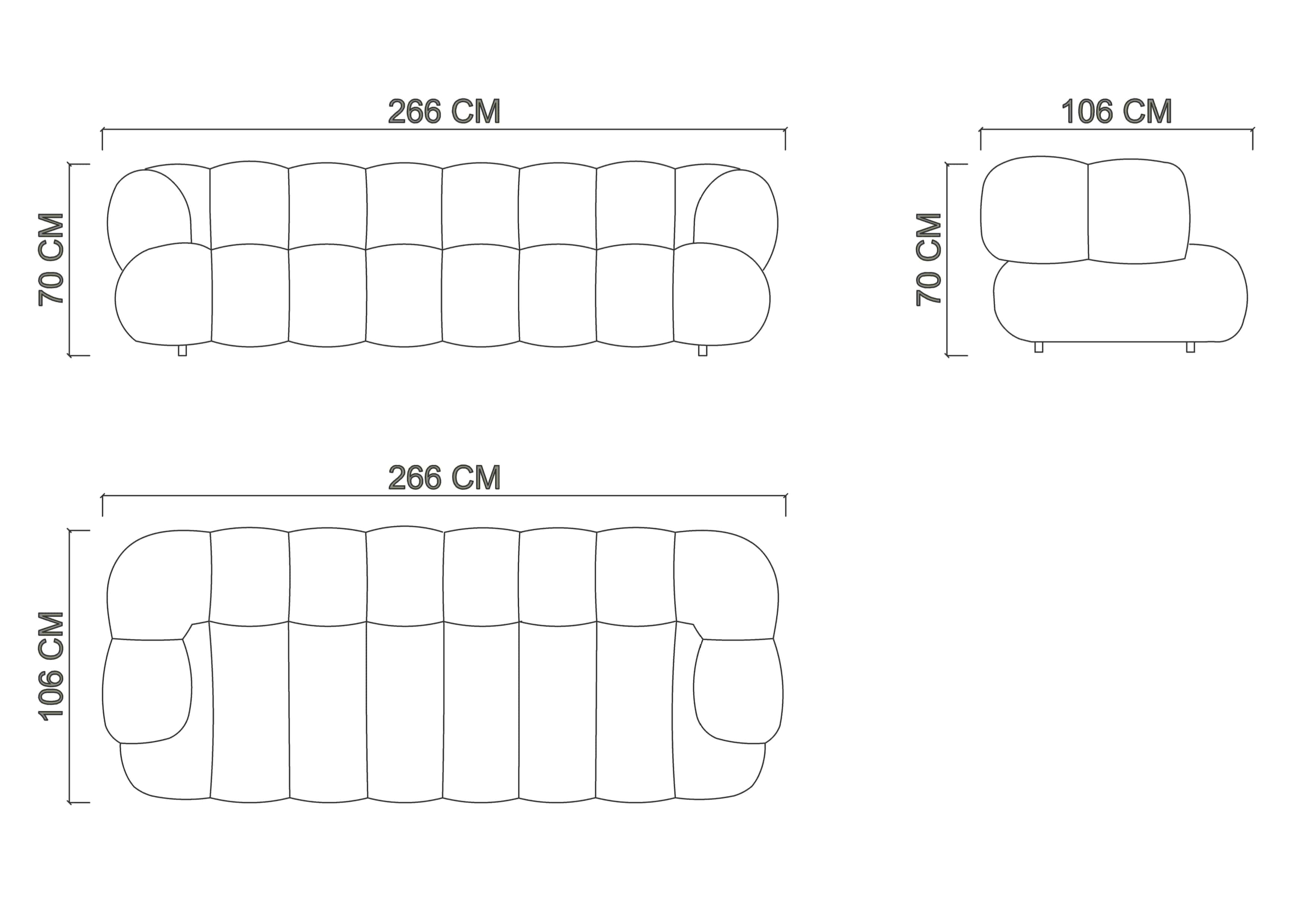 Диван LIA 3-х мест. - 266см