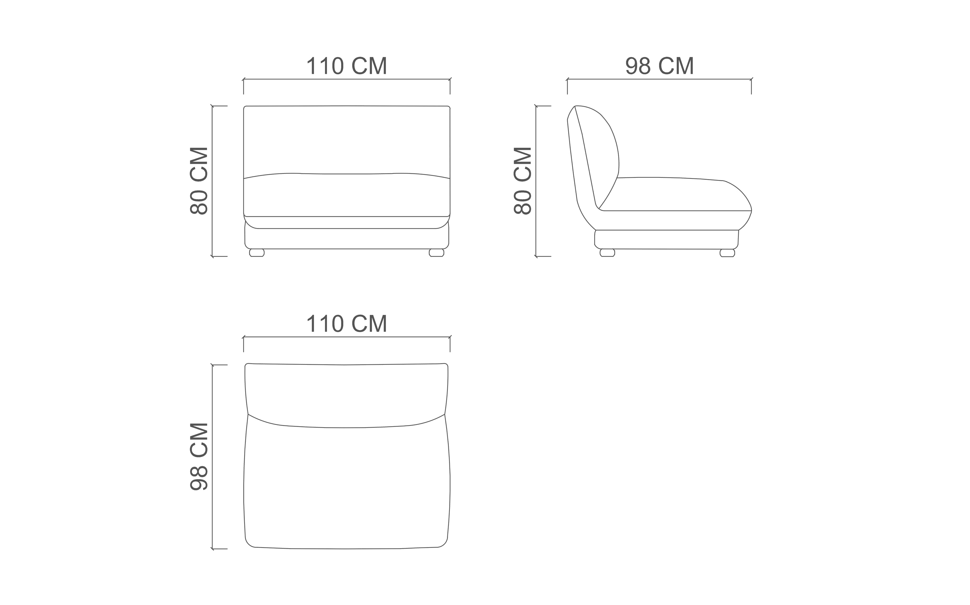 LORETTA модуль без подлокотников