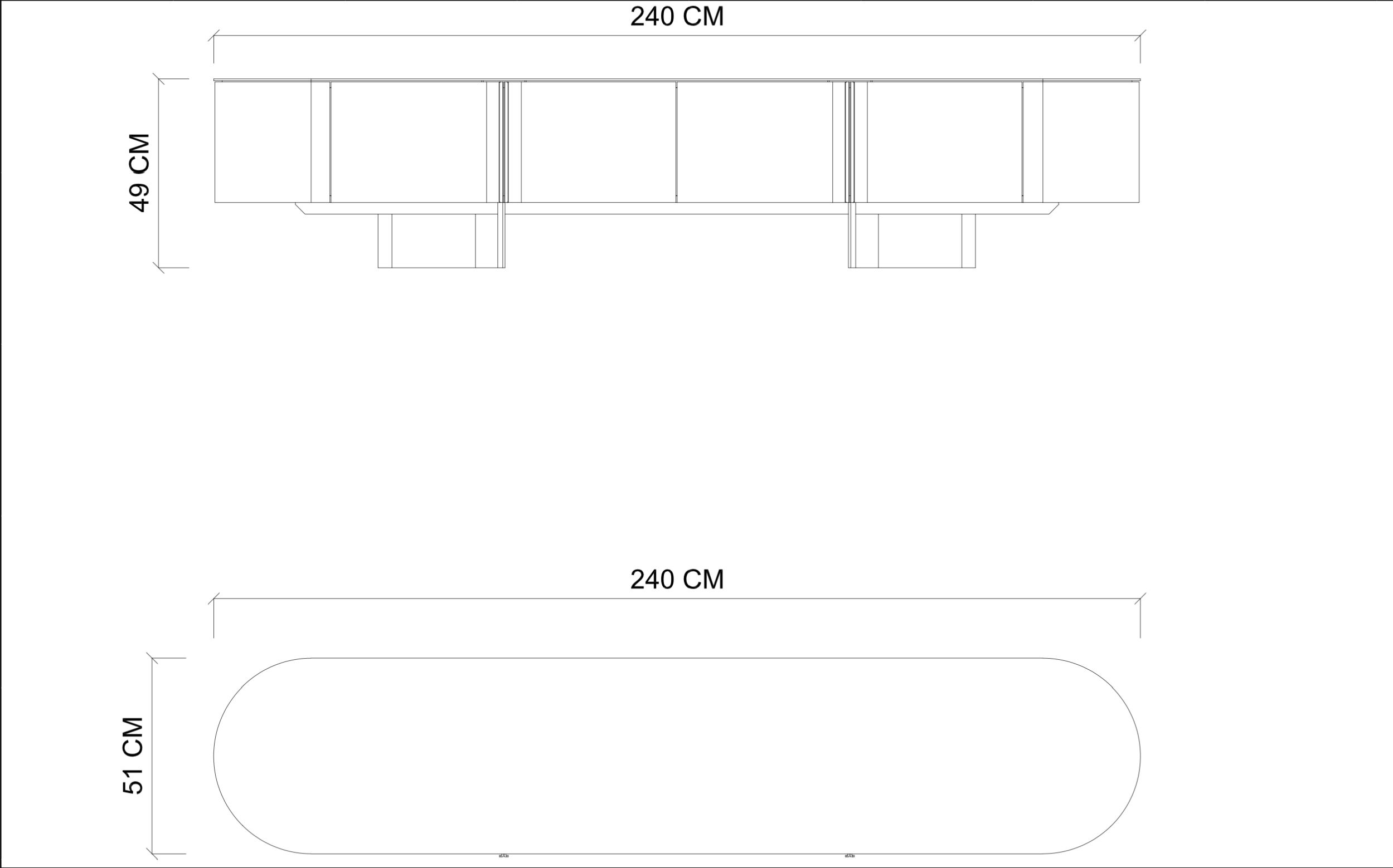 Тумба ТВ VALENCIA 240 см