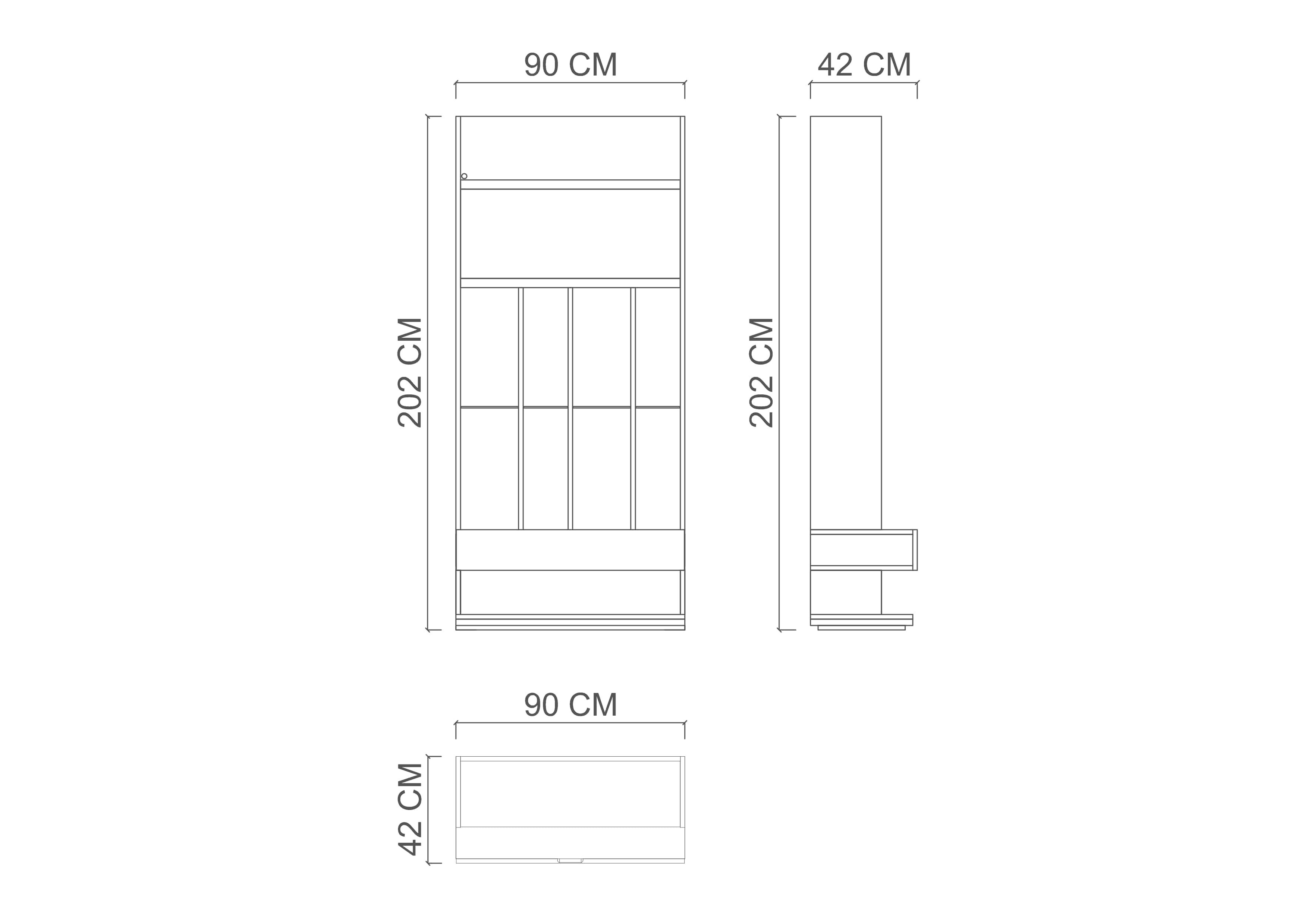 Модуль LIPA для книг 90см, полки стекло
