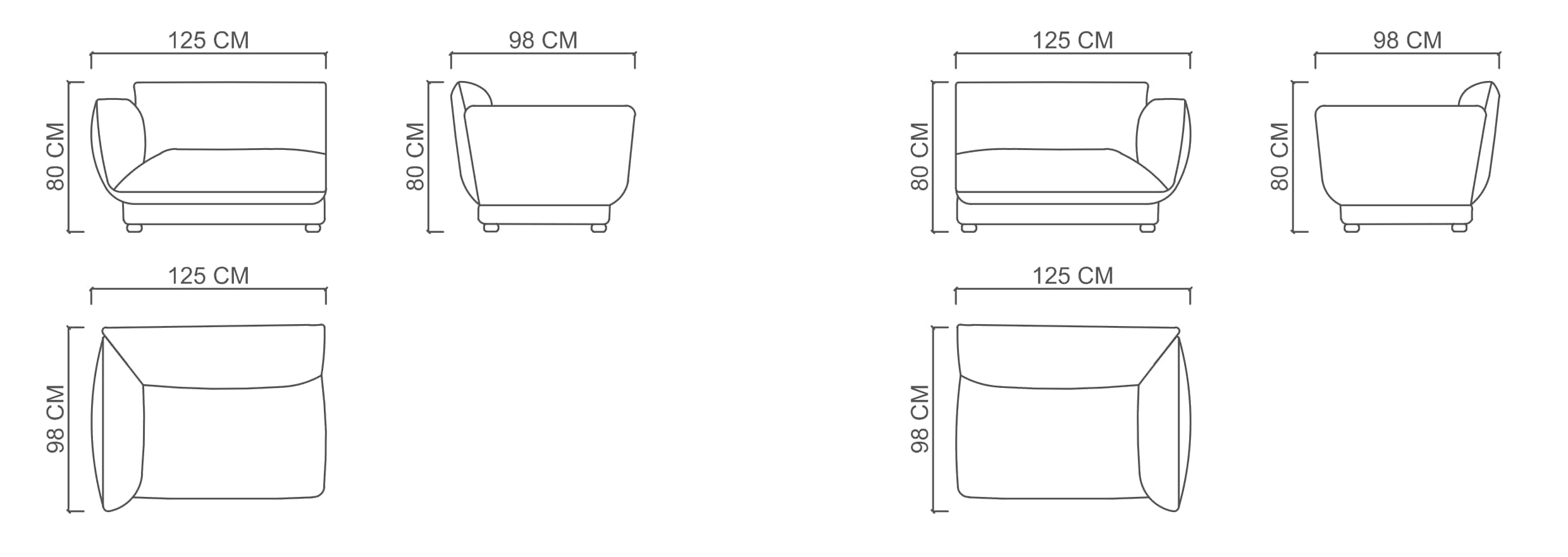LORETTA модуль с правым подлокотником
