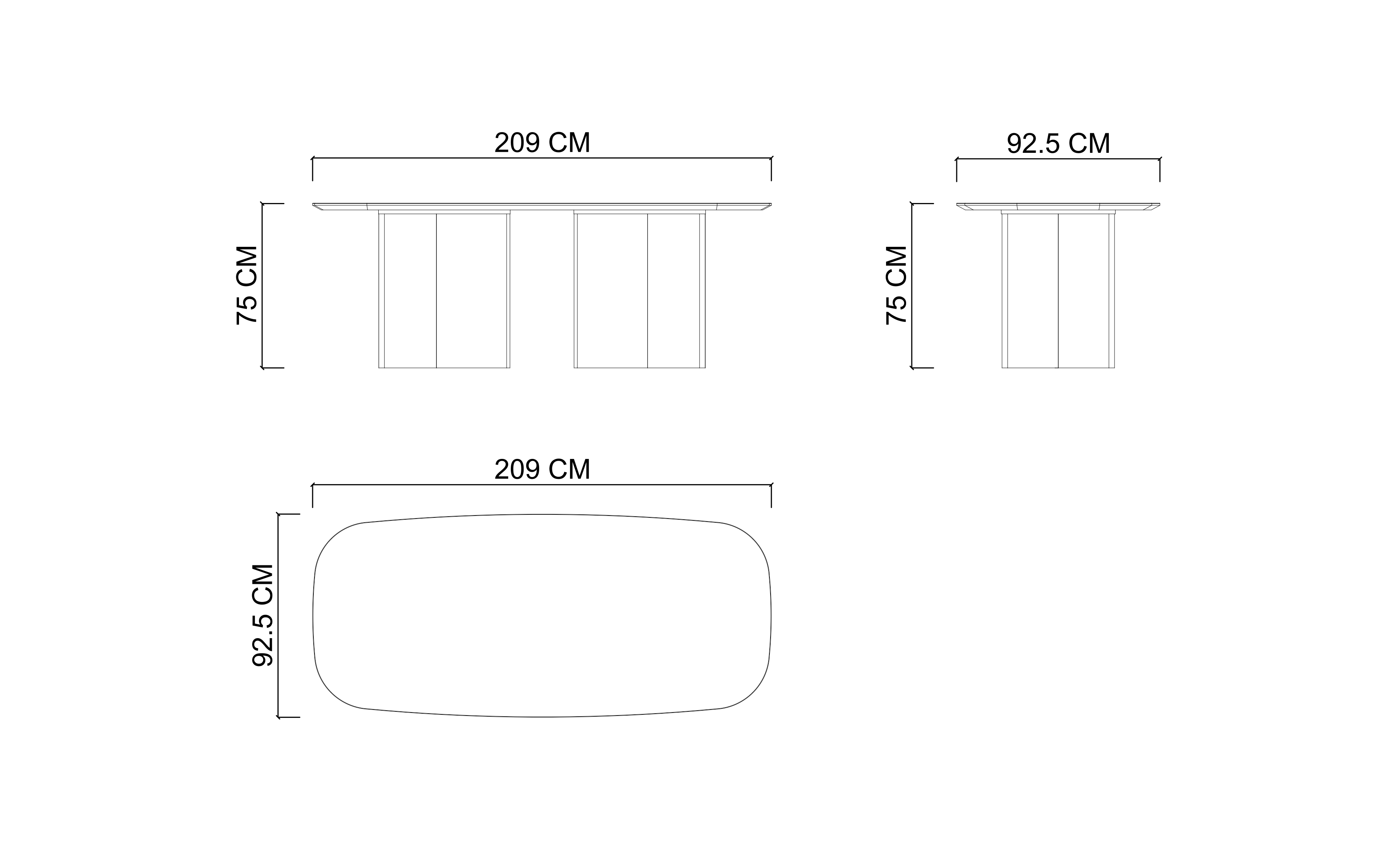 Стол обеденный HUGO, 209 см