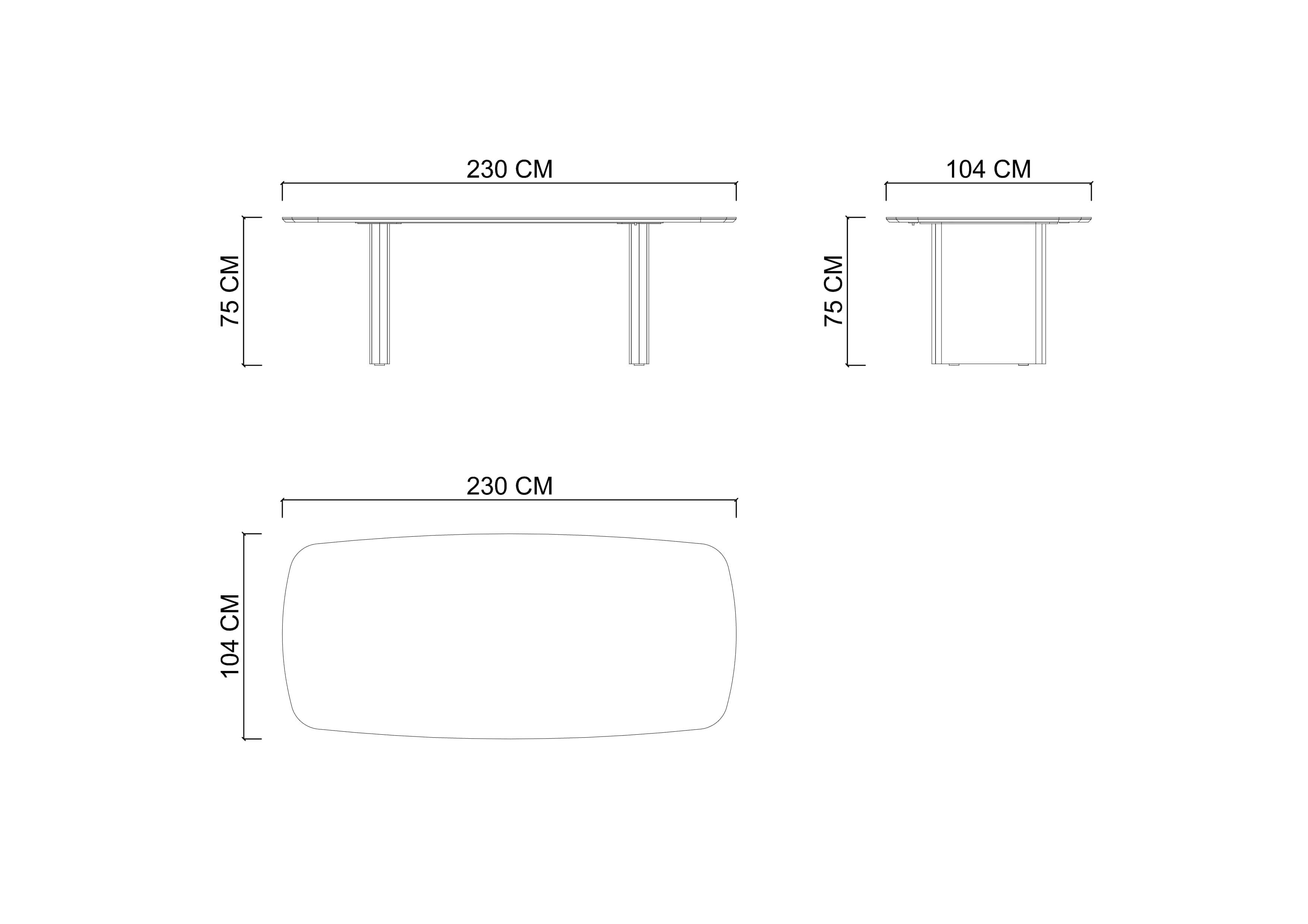 Стол обеденный DESTINA, дерево, 230 cм