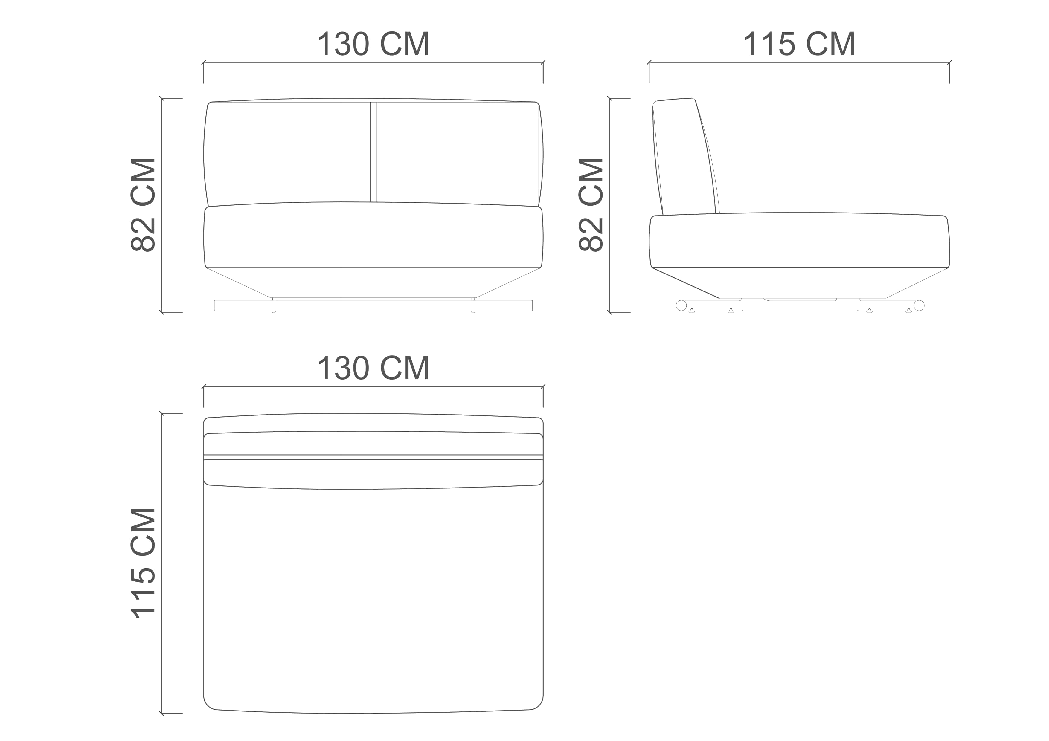 MILA модуль без подлокотников - 130см