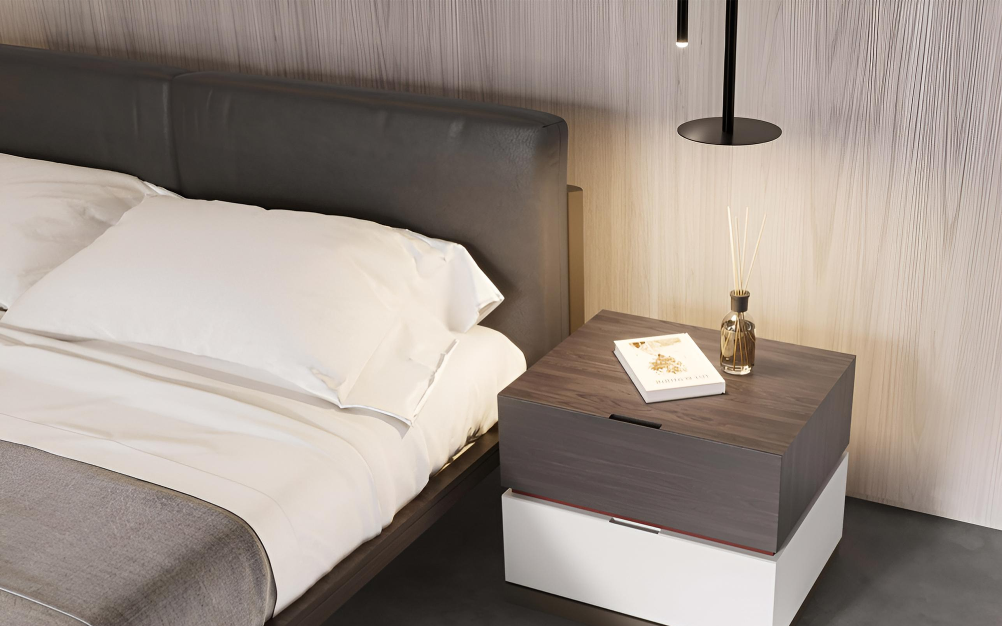 Кровать CAPRIA 180х200 (дерево/экокожа)