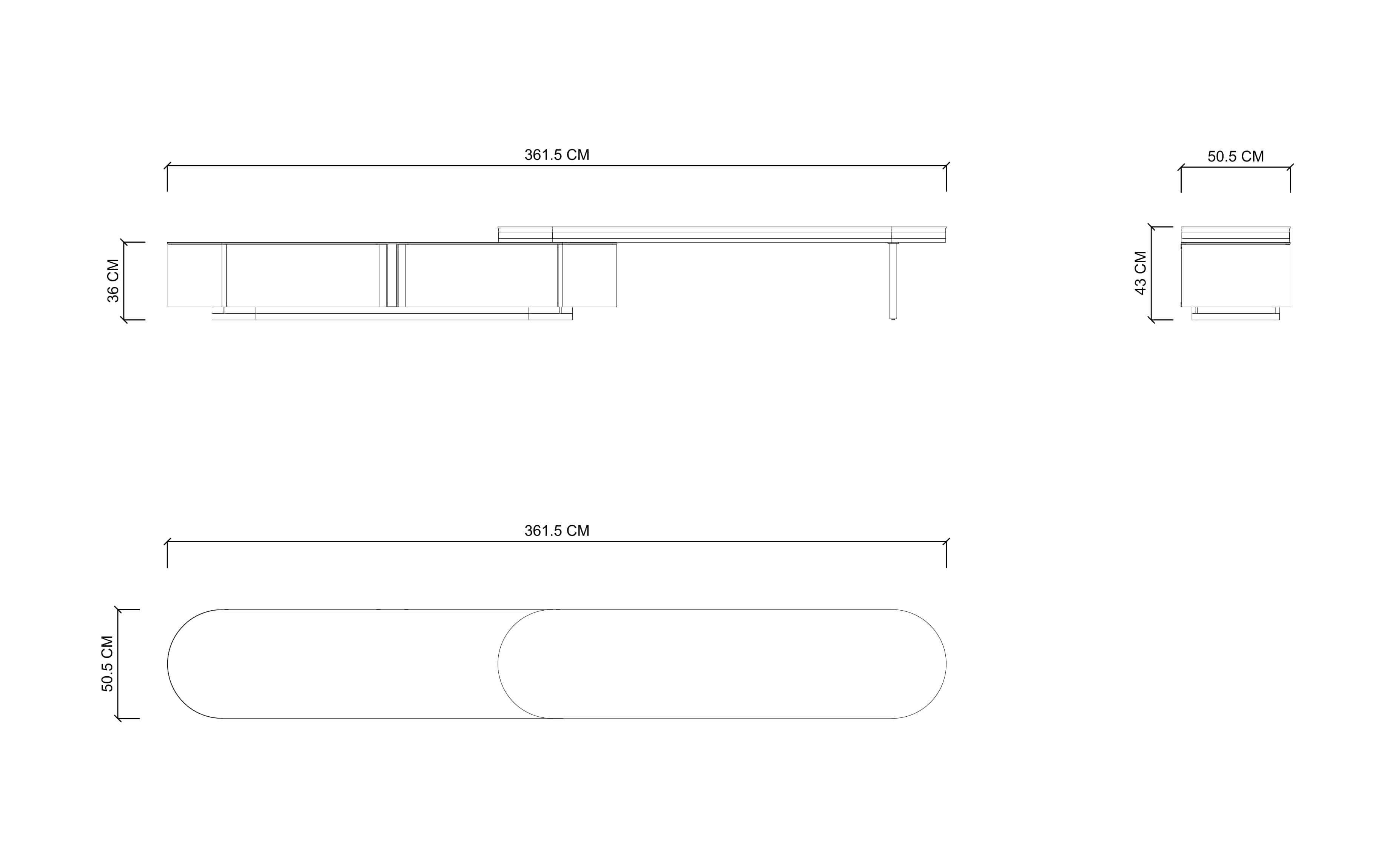 Тумба ТВ NESSA 360 cм