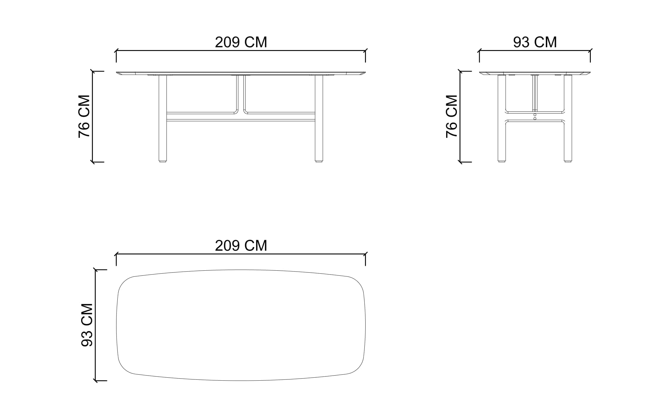 Стол обеденный NESSA 209 см, с керамической столешницей
