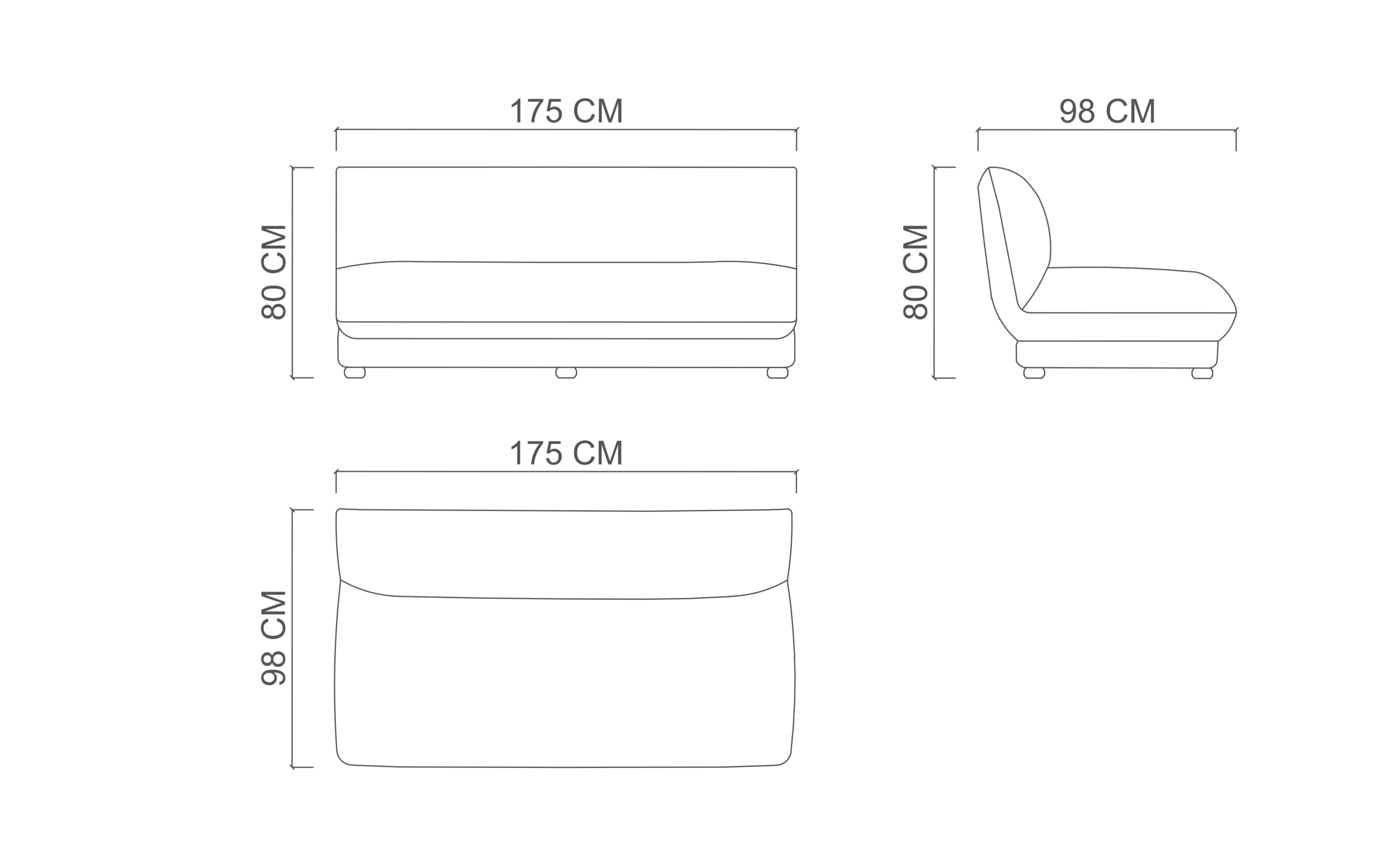 LORETTA  двойной модуль без подлокотников