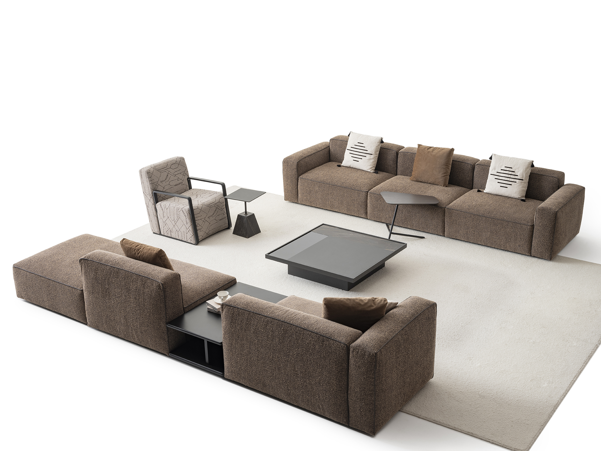 Диван 3-х местный ABC с пуфом